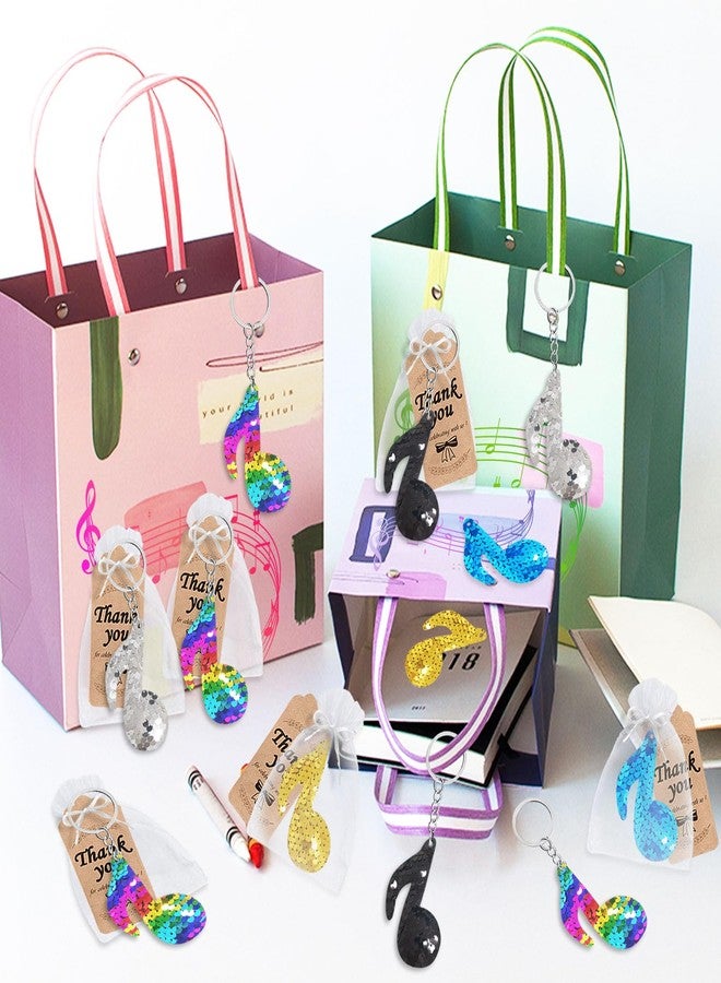 CiciBear 25 Pack Musical Note Sequin Keychains for Kids and Adults Birthday Gift, Baby Shower, Note Party Favor, 5 Colors - Image 5